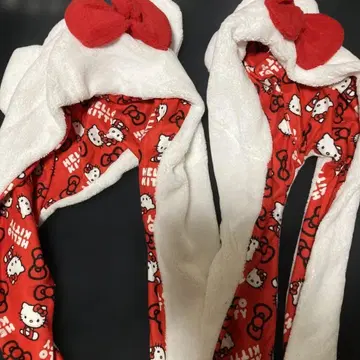 헤이세이 레트로 헬로키티 플리스 머플러 리본 포함 2015년 제조 새상품