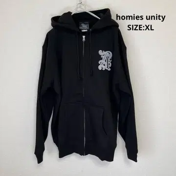 homies unity 로고 지퍼 후드티 SIZE:XL 블랙