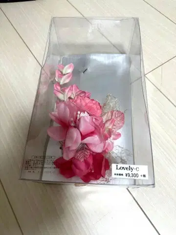 핑크 계열 합성 꽃 머리 장식 성인식