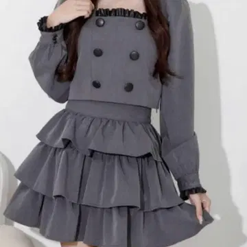 pium 티어드 프릴 미니 스커트