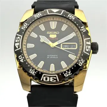 세이코 5 스포츠 데이데이트 4R36-00B0 블랙 다이얼 러버 남성용