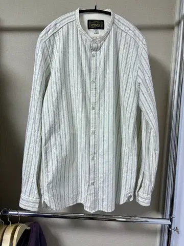 ORGUEIL OR-5016C 밴드 카라 셔츠 스트라이프