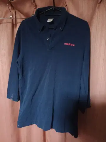 아디다스 네이비 7부 소매 피케 셔츠