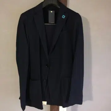 LARDINI 네이비 시어서커 jacket 44