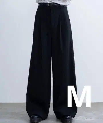 SINSS 2턱 와이드 스트레이트 스트라이프 슬랙스 M