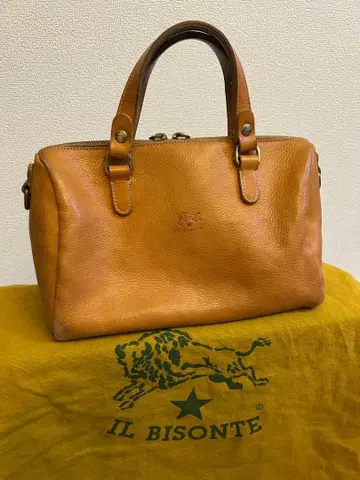 IL BISONTE 가죽 핸드백 카멜