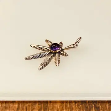 간자 실버 펜던트 탑 SV925 자수정