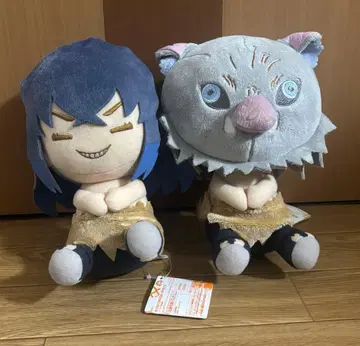 귀멸의 칼날 큼직한 푹신 봉제 인형 이노스케 2종 세트