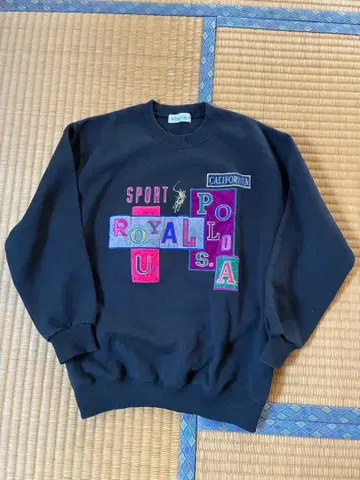 Royal Polo 스포츠 캐주얼 맨투맨 블랙 빈티지 트레이닝복