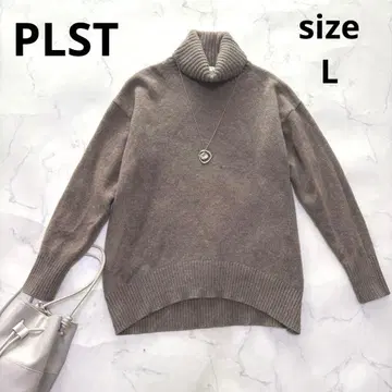 플라스테 워셔블 캐시미어 혼방 울 터틀넥 니트 빅 사이즈 L 브라운