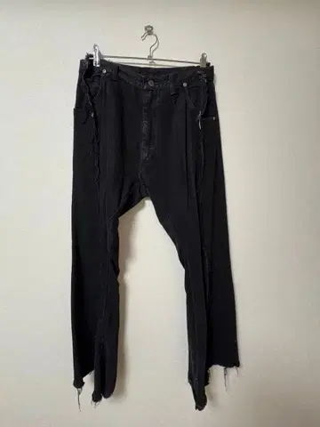 블랙 플레어 팬츠 구제 의류 pug