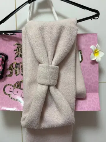 PINCUNOMARU 리본 머플러 페어리 핑크