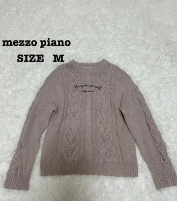 mezzo piano (메조 피아노) 케이블 짜임 니트 M 퍼플[304]