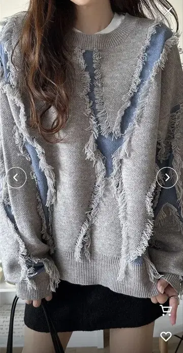 Classicalelf 프린지 디자인 그레이 니트 스웨터 택 포함 새상품