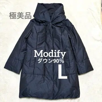 [컨디션 최상] Modify 모디파이 볼륨 컬러 롱 다운 여배우 네이비