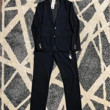 미사용 새상품 GU 블레이저 본절반 블랙 셋업 릴랙스 소재