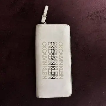 CALVIN KLEIN 로고 장지갑 화이트
