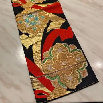 후리소데용 순수 실크 육통 후쿠로 오비 420cm 미재단