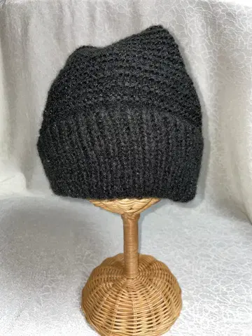 맥시 니트 캡 블랙 블랙