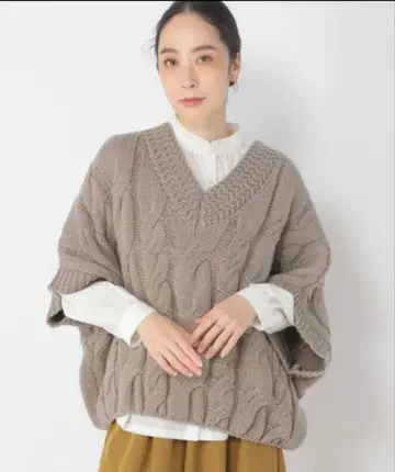 studioCLIP 2게이지 케이블 판초 풀오버 그레이지