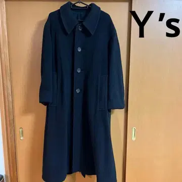 Y's 와이즈 롱 코트 다크 네이비 남성용
