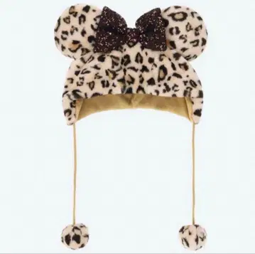 레오파드 무늬 디즈니 미니 팬캡 레오파드 베이지 브라운