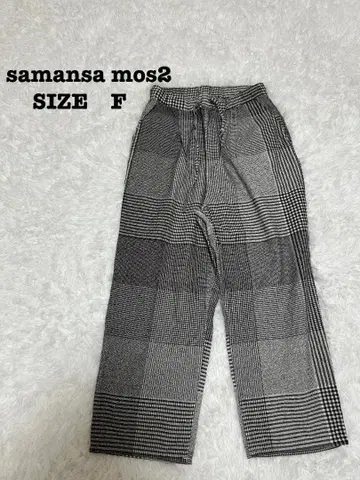 Samansa Mos2 린넨 혼방 와이드 팬츠 F 체크[305]