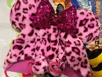 디즈니 팬캡 레오파드 무늬 레오파드 미니 핑크 표범 무늬