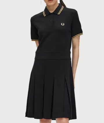 블랙 반팔 피케 셔츠 원피스