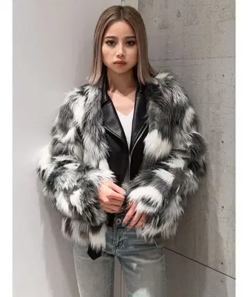 GYDA 레이어드 에코 퍼 라이더 자켓