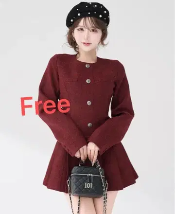 darich 박스 플리츠 트위드 미니 원피스 FREE BRD