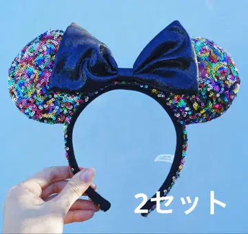 디즈니 머리띠 스팽글 컬러풀