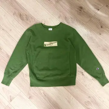 Champion 리버스 위브 파랑 택 올리브 그린 맨투맨 M