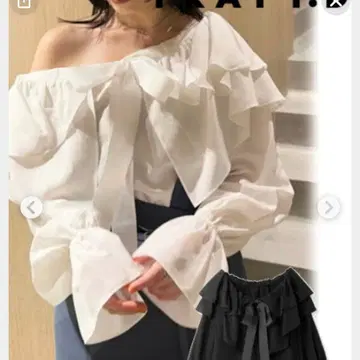 프레이 아이디 프릴 칼라 블라우스