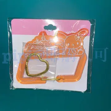 3 우사하나 하트 반지 부착 아크릴 카라비너 퓨로랜드 산리오