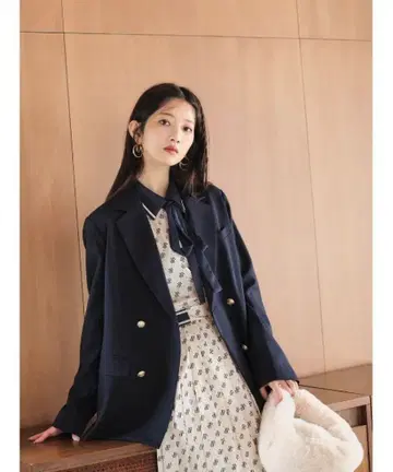 릴리 브라운 더블 브레스트 자켓 LWFJ231100 네이비