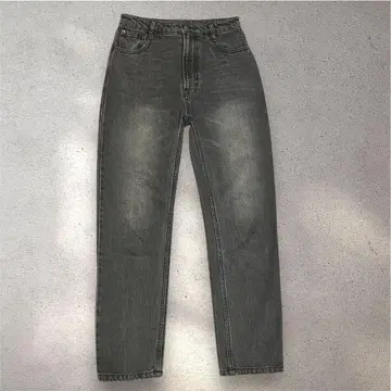 알리시아 스탠 테이퍼드 데님 팬츠 그레이 블랙 M