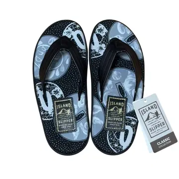 미사용 새상품 ISLAND SLIPPER 플립플랍 사이즈 7 BLACK