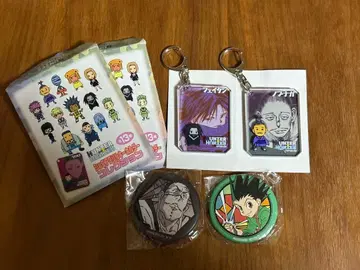 헌터 x 헌터 아크릴 키링과 캔 배지 4점 세트