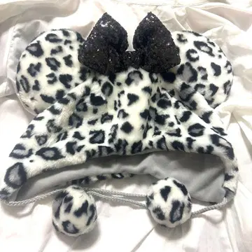 디즈니 팬 캡 레오파드 무늬 화이트