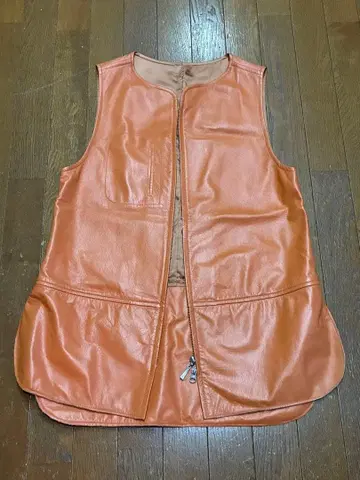 CHRISTIAN AUJARD 오렌지 소가죽 베스트 (조끼) 미니백 세트