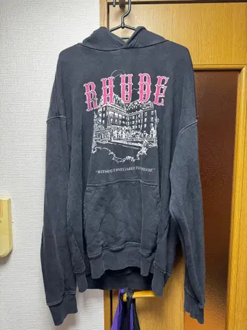 RHUDE 다크 그레이 후드티