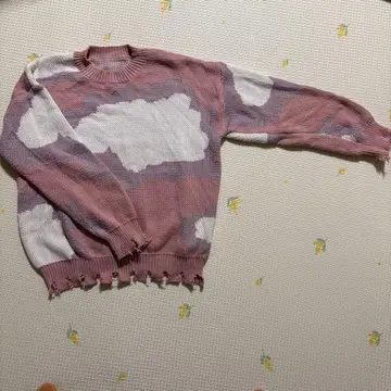 구름 무늬 긴팔 니트 스웨터