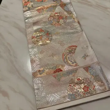 후리소데용 예복용 순수 실크 전통 후쿠로 오비 440cm