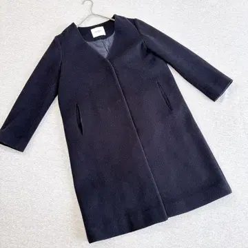 어반 리서치 도어스 울 노카라 코트 블랙 모 50% 프리 사이즈