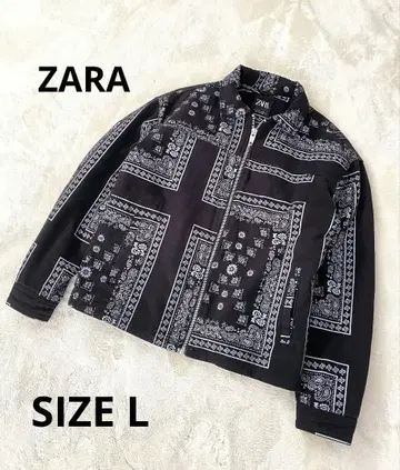 새상품급 ZARA 페이즐리 무늬 충전솜 집업 자켓