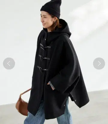 FRAMeWORK 멜톤 더플 판초 코트 블랙 38