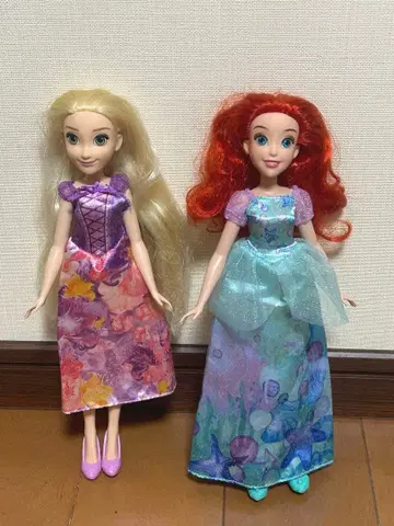디즈니 프린세스 인형 2체 아리엘 & 라푼젤