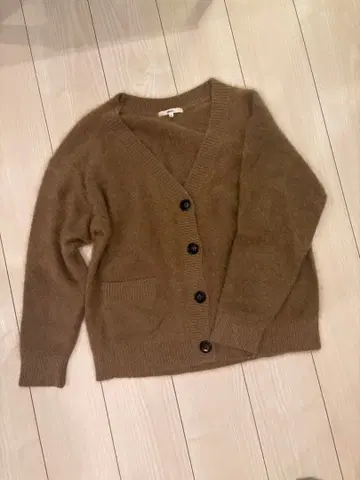 UNTITLED Untit_ 라쿤 V넥 가디건 9호 브라운