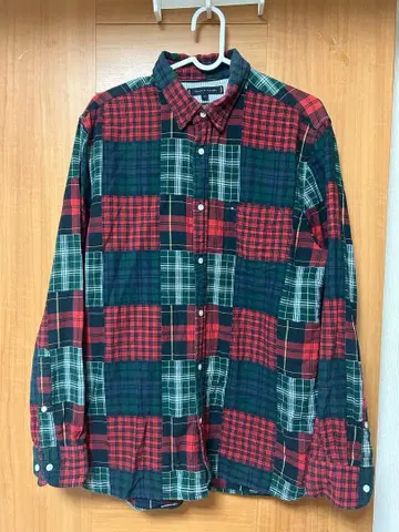 긴팔 셔츠 L 체크 TOMMY HILFIGER 타미힐피거 남성용